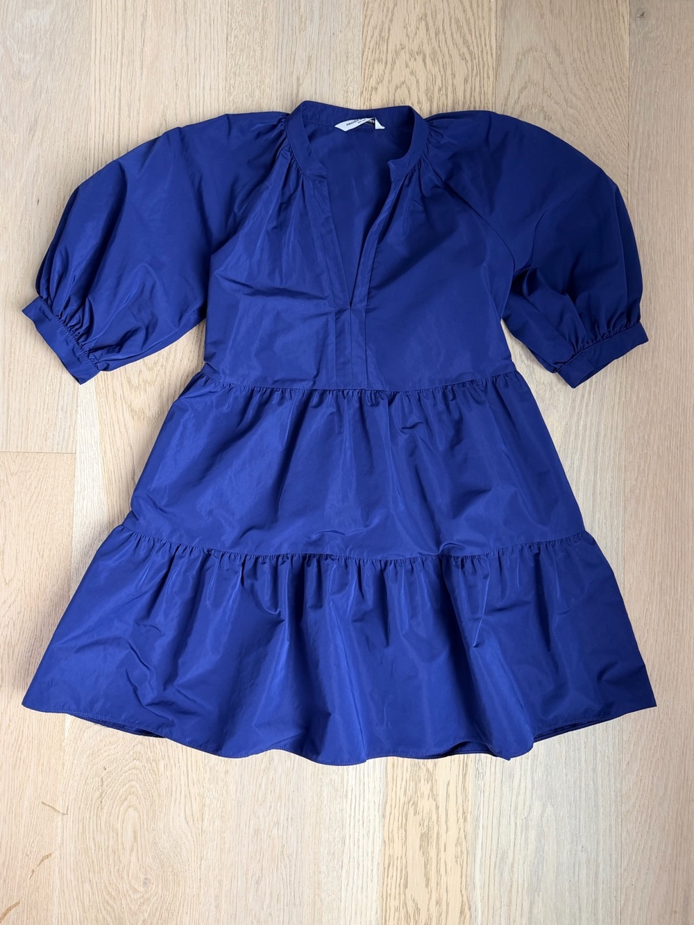 Amanda Uprichard Navy Blue Tiered Ruffle Babydoll Dress